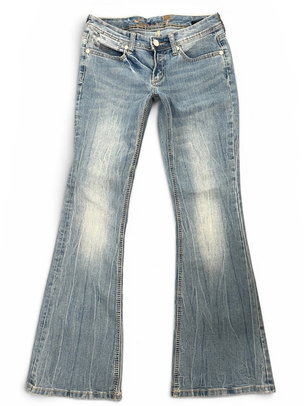 Y2K Low Rise Light Wash Flare Jeans |Seven7